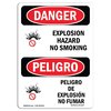 Signmission Safety Sign, OSHA Danger, 18" Height, Aluminum, Explosion Hazard No Smoking Spanish OS-DS-A-1218-VS-1207